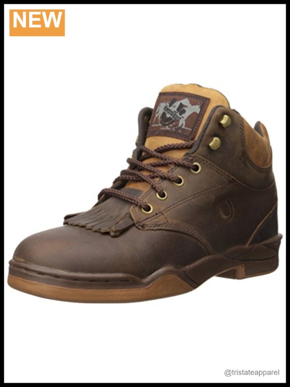 Men's Faux Oil Leather Round Toe Lace-Up Walking Shoe